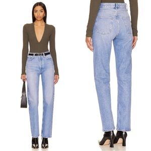 AGOLDE Jeans 90s Pinch Waist Light Medium Wash Denim Straight Leg Infinite 23